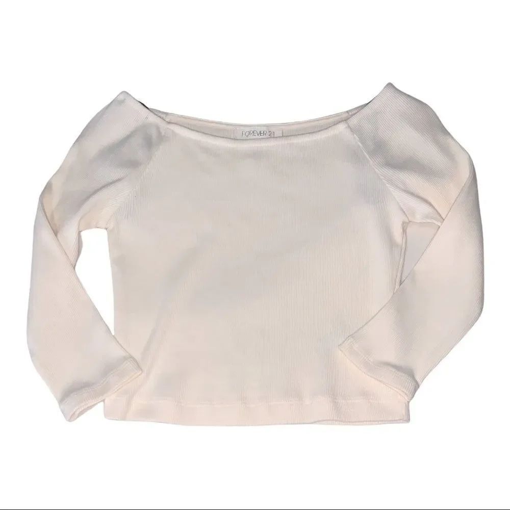 White forever 21 ribbed crop top